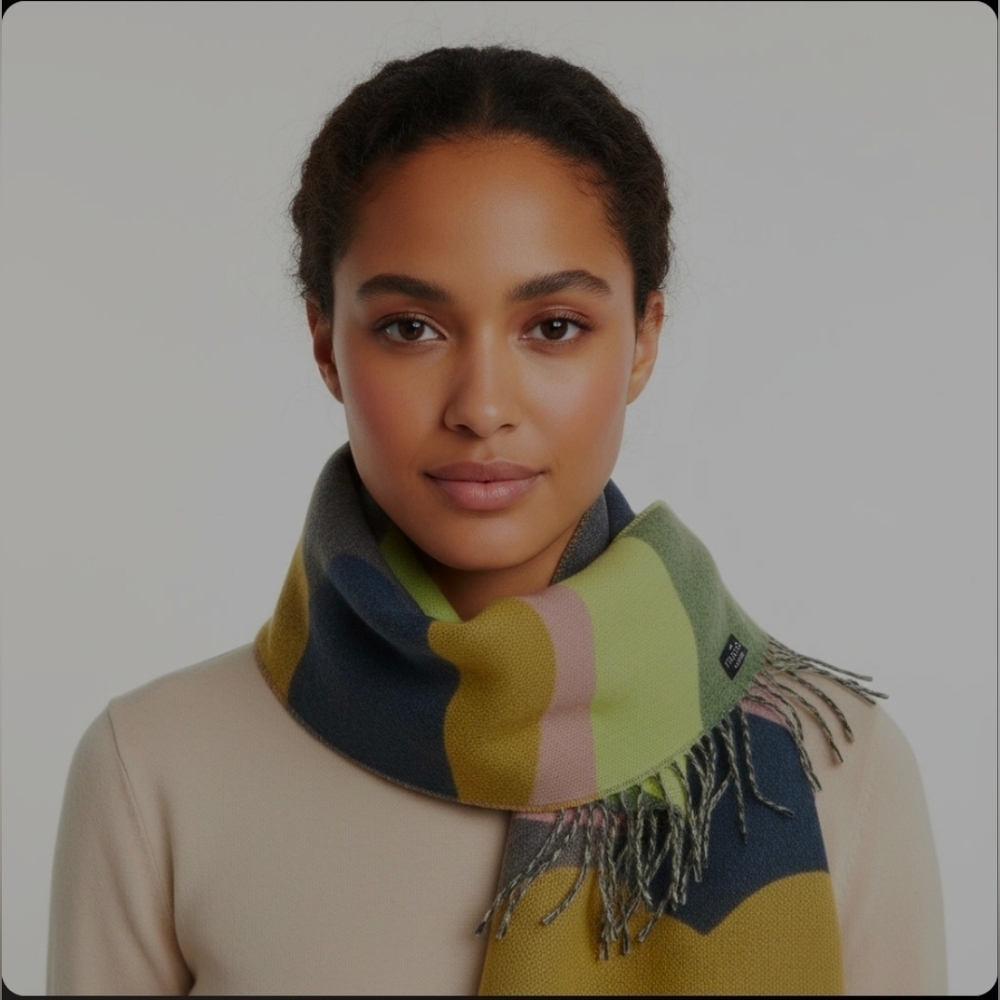 Fraas Abstract Cashmink Oversized Scarf. 64in by 13in